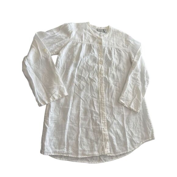 Chico’s 100% Linen Button-Front Shirt size 2 (12-14) - Picture 11 of 13